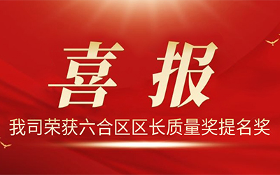 Ag九游会集团电气股份有限公司荣获2021年度“六合区区长质量奖提名奖”